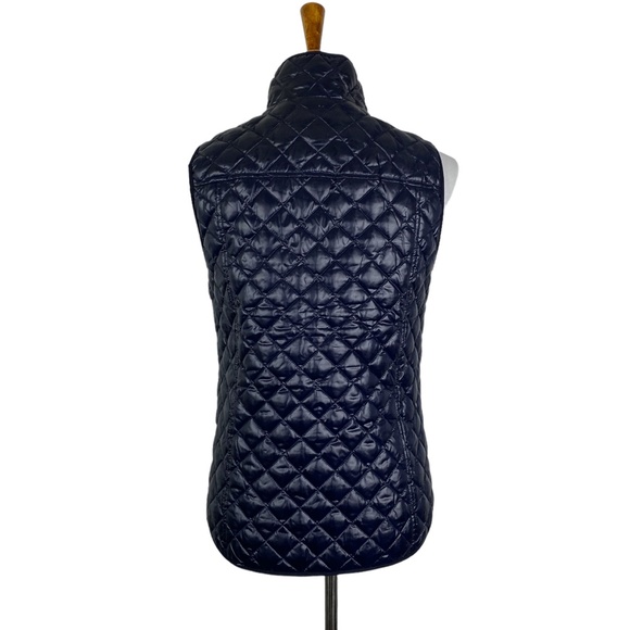 J. Crew Shiny Quilted Puffer Field Vest Blue Sz. XS - Picture 2 of 13